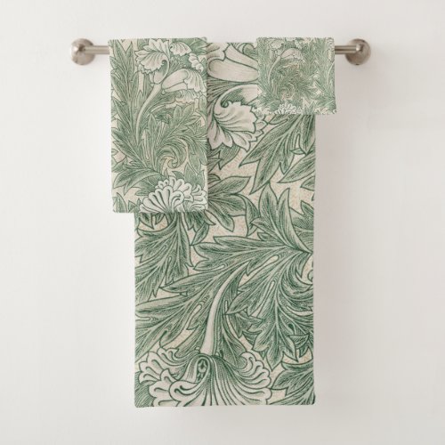 William Morris tulip wallpaper textile green Bath Towel Set