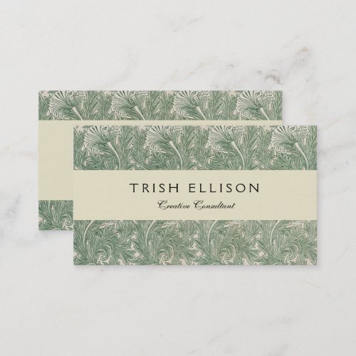 William Morris tulip wallpaper textile green Business Card