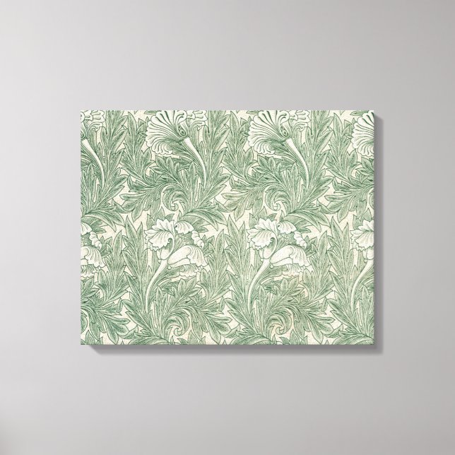 William Morris tulip wallpaper textile green Canvas Print (Front)