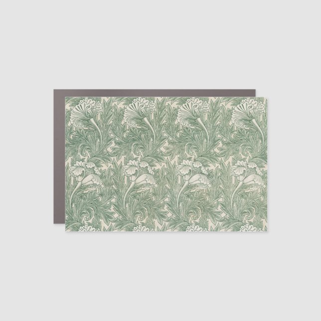 William Morris tulip wallpaper textile green Car Magnet (Front)