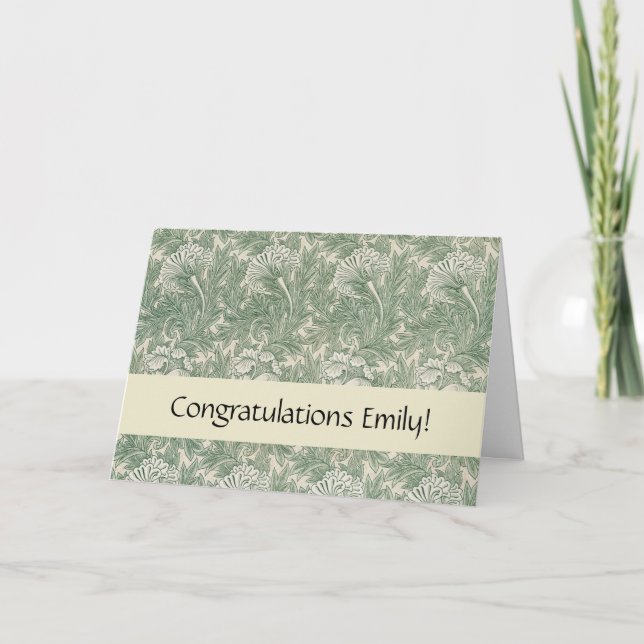 William Morris tulip wallpaper textile green Card (Front)