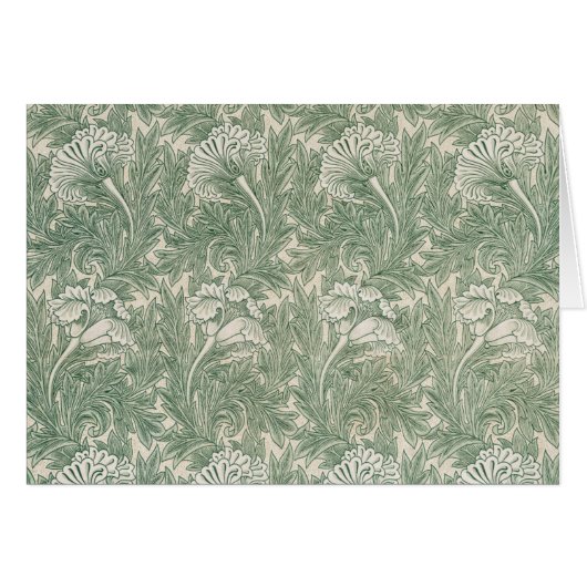 William Morris tulip wallpaper textile green Cards (Front Horizontal)