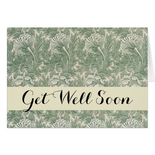 William Morris tulip wallpaper textile green Cards (Front Horizontal)