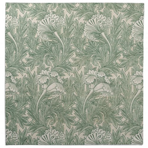 William Morris tulip wallpaper textile green Cloth Napkin