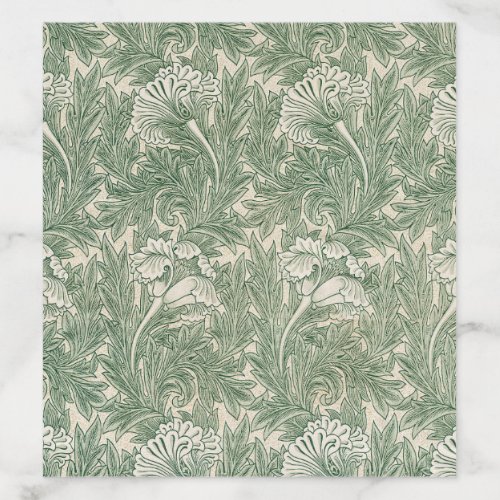 William Morris tulip wallpaper textile green Envelope Liner