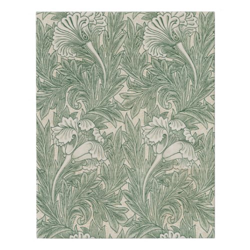 William Morris tulip wallpaper textile green Faux Canvas Print