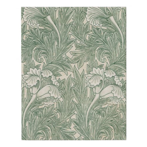 William Morris tulip wallpaper textile green Faux Canvas Print