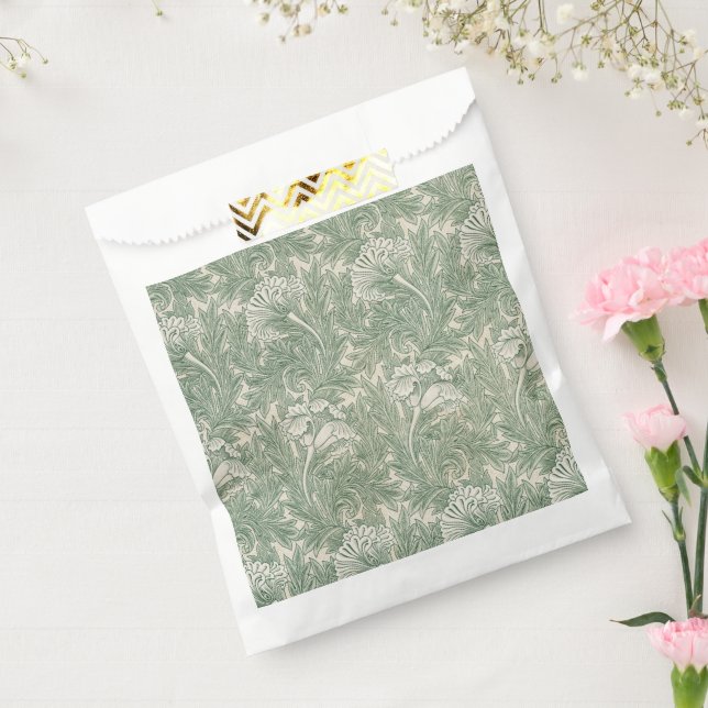 William Morris tulip wallpaper textile green Favor Bag (Sealed)