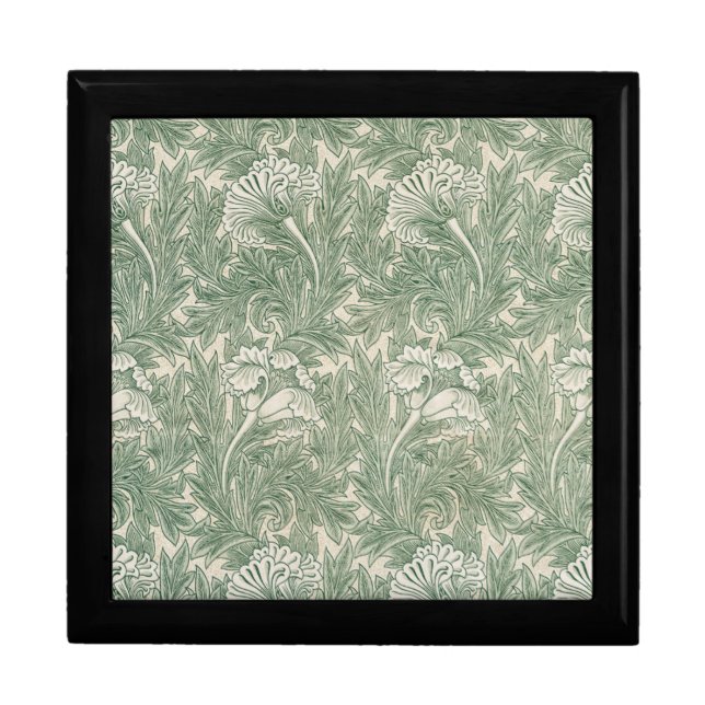 William Morris tulip wallpaper textile green Gift Box (Front)