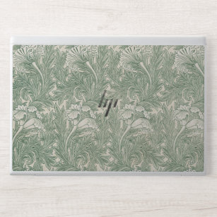 William Morris tulip wallpaper textile green HP Laptop Skin