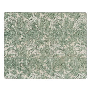 William Morris tulip wallpaper textile green Jigsaw Puzzle