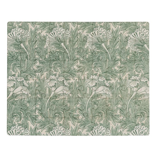 William Morris tulip wallpaper textile green Jigsaw Puzzle (Puzzle Horizontal)