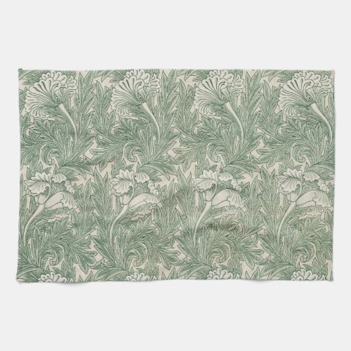 William Morris tulip wallpaper textile green Kitchen Towel