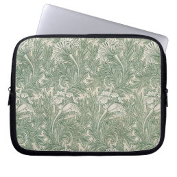 William Morris tulip wallpaper textile green Laptop Sleeve