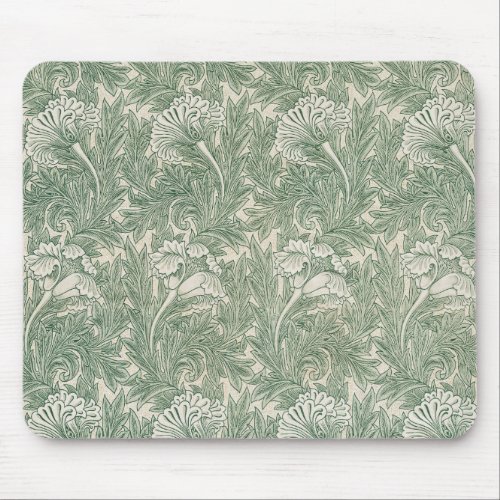 William Morris tulip wallpaper textile green Mouse Pad
