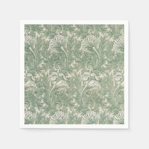 William Morris tulip wallpaper textile green Napkins