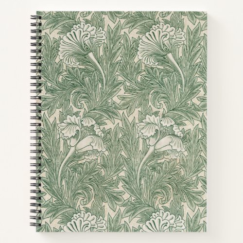 William Morris tulip wallpaper textile green Notebook