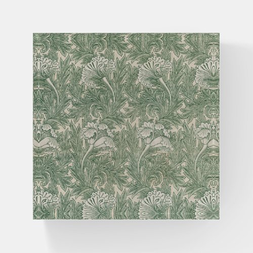 William Morris tulip wallpaper textile green Paperweight