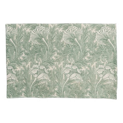 William Morris tulip wallpaper textile green Pillow Case