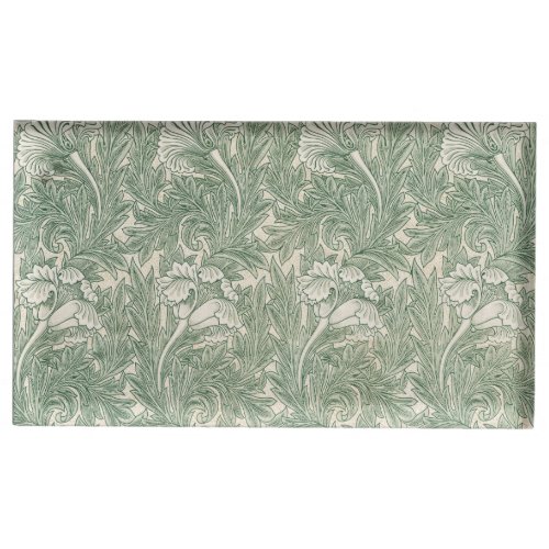 William Morris tulip wallpaper textile green Place Card Holder