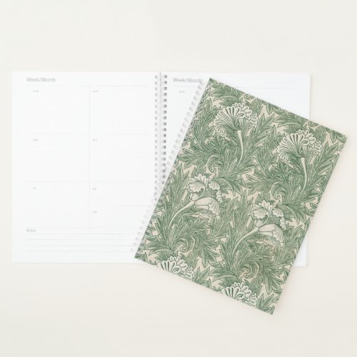 William Morris tulip wallpaper textile green Planner