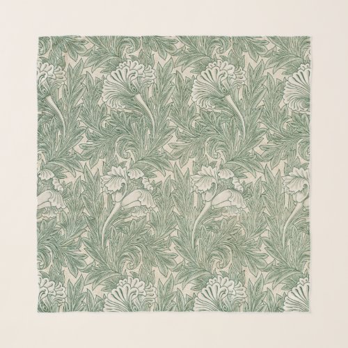 William Morris tulip wallpaper textile green Scarf