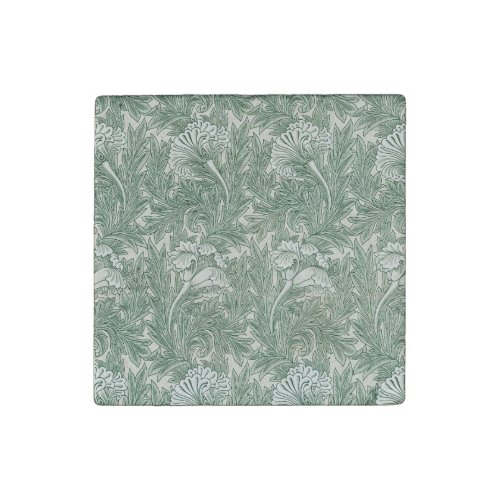 William Morris tulip wallpaper textile green Stone Magnet