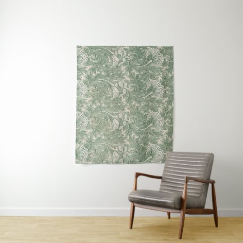 William Morris tulip wallpaper textile green Tapestry