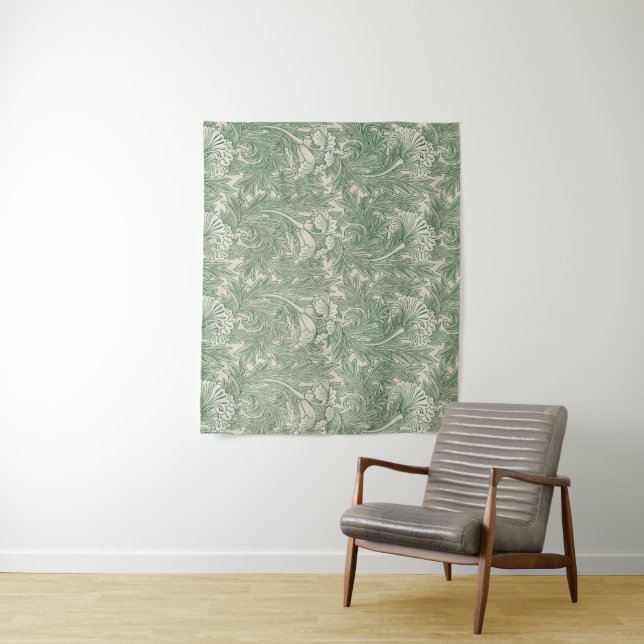William Morris tulip wallpaper textile green Tapestry (In Situ)