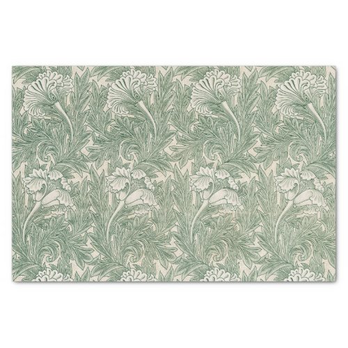 William Morris tulip wallpaper textile green Tissue Paper