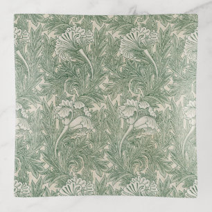 William Morris tulip wallpaper textile green Trinket Tray