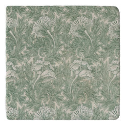 William Morris tulip wallpaper textile green Trivet