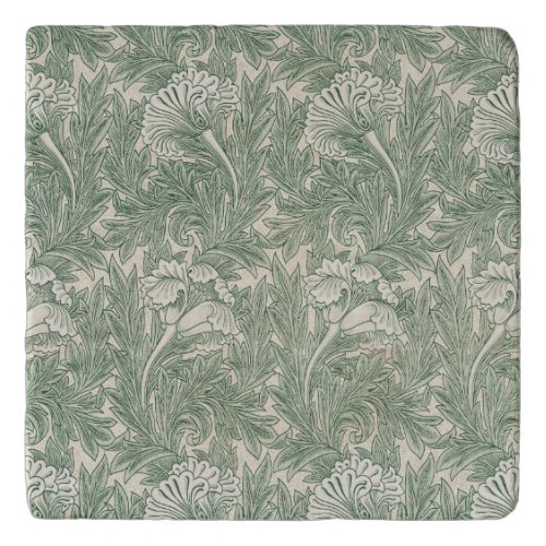 William Morris tulip wallpaper textile green Trivet