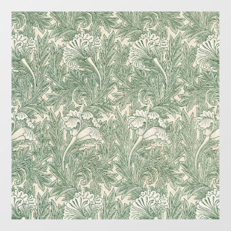 William Morris tulip wallpaper textile green Window Cling
