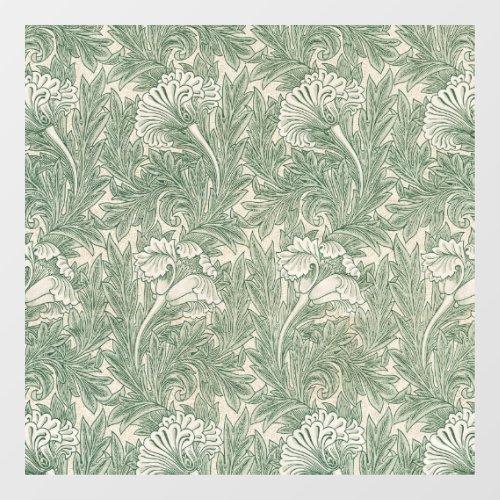 William Morris tulip wallpaper textile green Window Cling