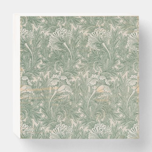 William Morris tulip wallpaper textile green Wooden Box Sign