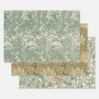 William Morris tulip wallpaper textile green Wrapping Paper Sheets