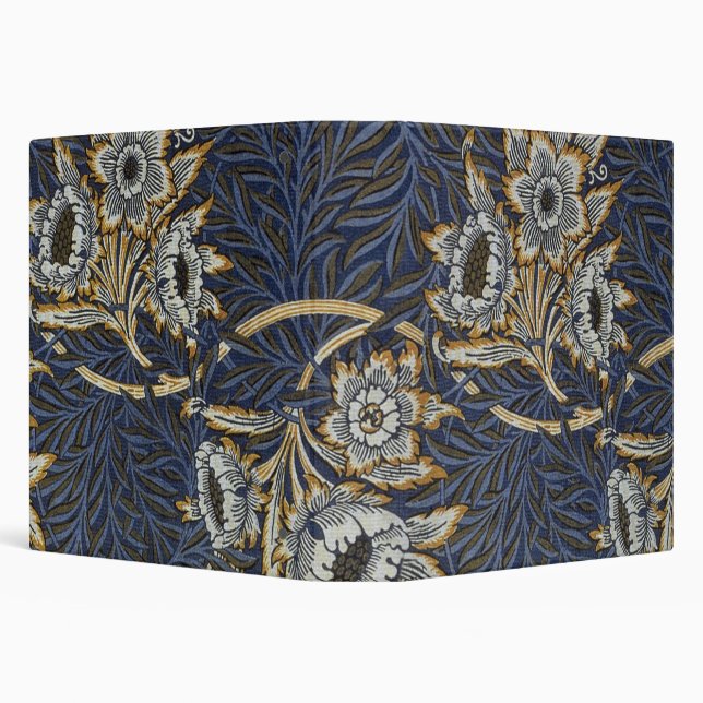 William Morris Tulip Willow Blue Pattern 3 Ring Binder (Background)