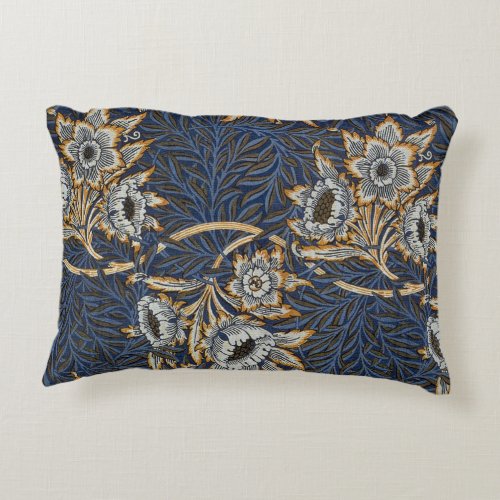 William Morris Tulip Willow Blue Pattern Accent Pillow