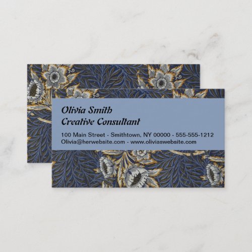 William Morris Tulip Willow Blue Pattern Business Card