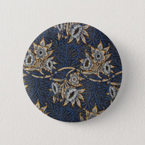 William Morris Tulip Willow Blue Pattern Button