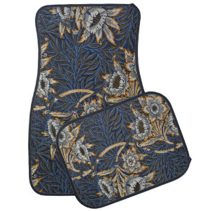 William Morris Tulip Willow Blue Pattern Car Floor Mat