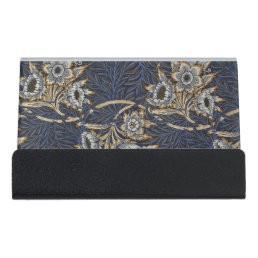 William Morris Tulip Willow Blue Pattern Desk Business Card Holder