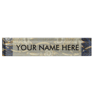 William Morris Tulip Willow Blue Pattern Desk Name Plate