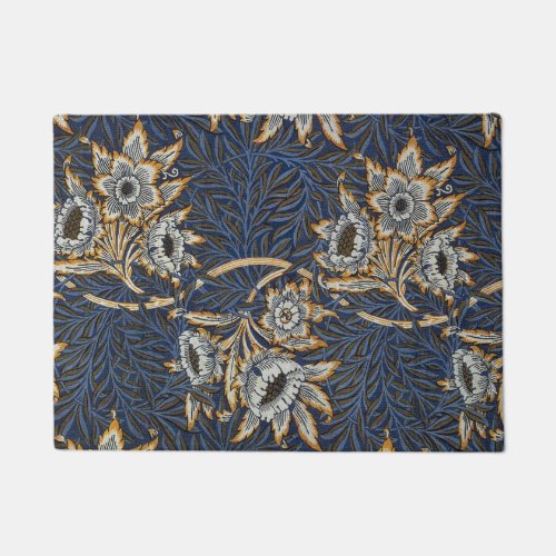 William Morris Tulip Willow Blue Pattern Doormat