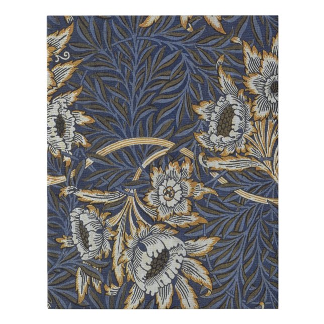 William Morris Tulip Willow Blue Pattern Faux Canvas Print (Front)