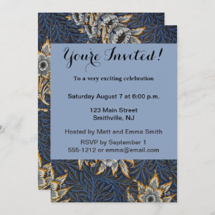 William Morris Tulip Willow Blue Pattern Invitation