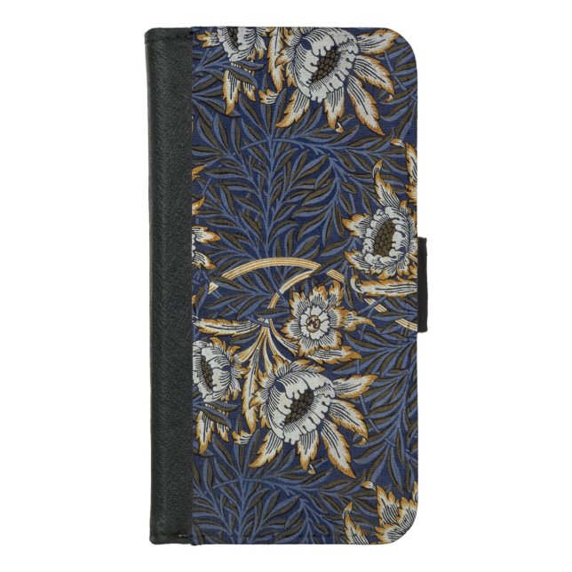 William Morris Tulip Willow Blue Pattern iPhone Wallet Case (Front)