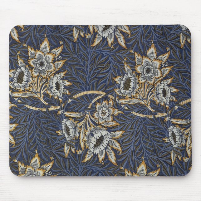 William Morris Tulip Willow Blue Pattern Mouse Pad (Front)