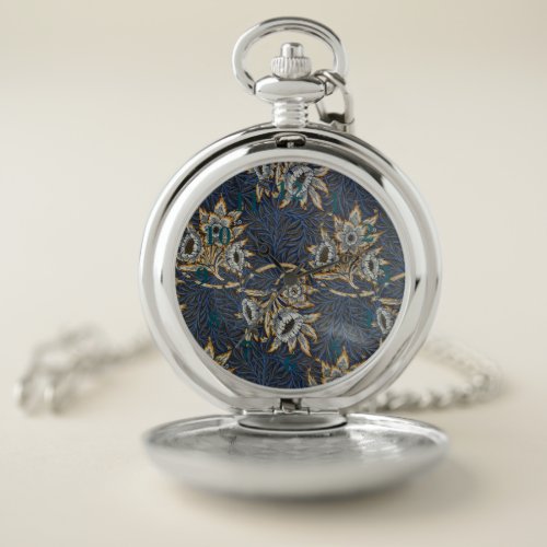 William Morris Tulip Willow Blue Pattern Pocket Watch